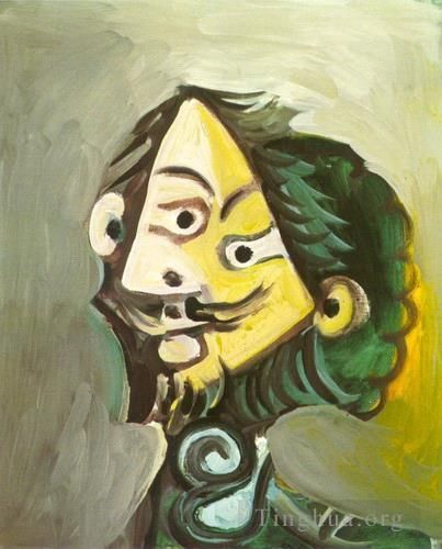 Pablo Picasso Peinture à l'huile - Tête d'homme 5 1971