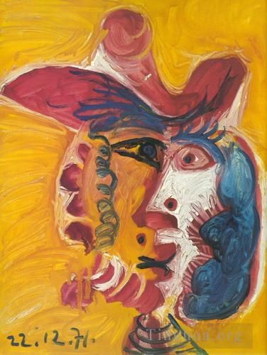 Pablo Picasso Peinture à l'huile - Tête d'homme 93 1971