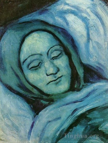 Pablo Picasso Peinture à l'huile - Tête d'une femme morte 1902