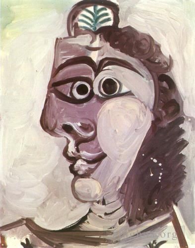 Pablo Picasso Peinture à l'huile - Tête de femme 1971