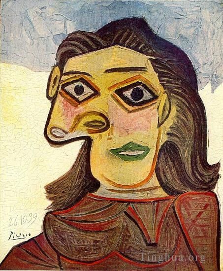 Pablo Picasso Peinture à l'huile - Tête de femme 4 1939