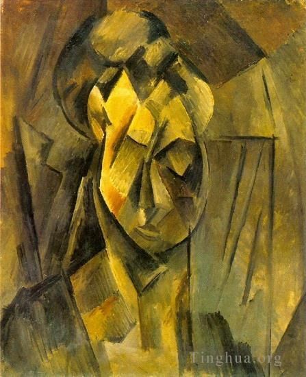 Pablo Picasso Peinture à l'huile - Tête de femme Fernande 1909