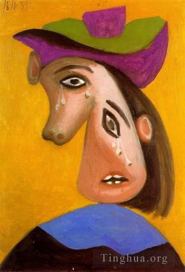 Pablo Picasso Peinture à l'huile - Tête de femme en pleurs 1939