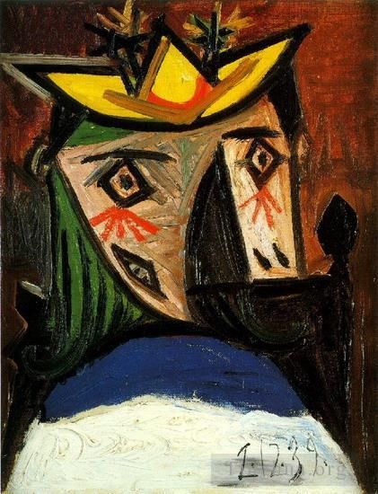 Pablo Picasso Peinture à l'huile - Tête de figure féminine Dora Maar 1939