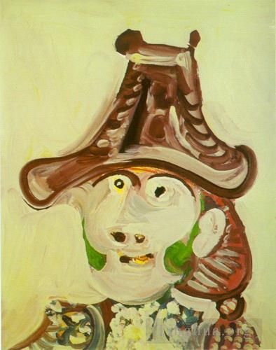Pablo Picasso Peinture à l'huile - Tête de torero 1971