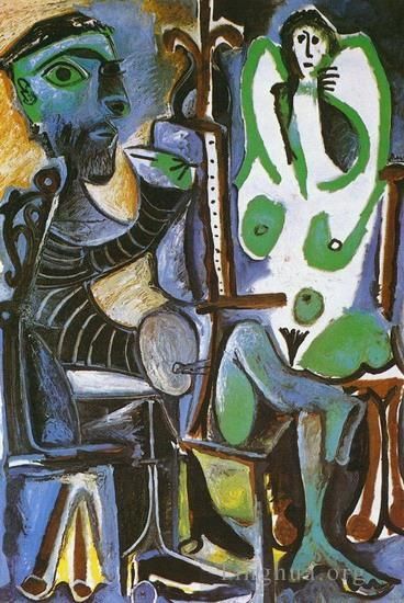 Pablo Picasso Peinture à l'huile - L'artiste et son modèle L artiste et son modèle 5 1963