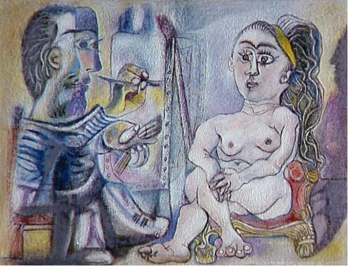 Pablo Picasso Peinture à l'huile - L'artiste et son modèle L artiste et son modèle 6 1963
