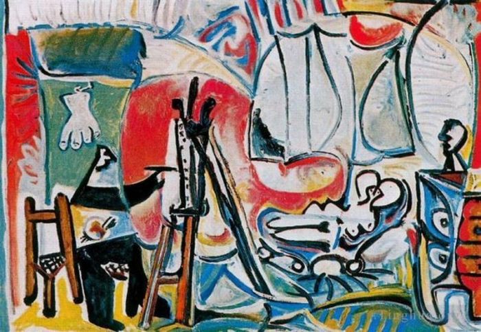 Pablo Picasso Peinture à l'huile - L'artiste et son modèle L artiste et son modèle IV 1963