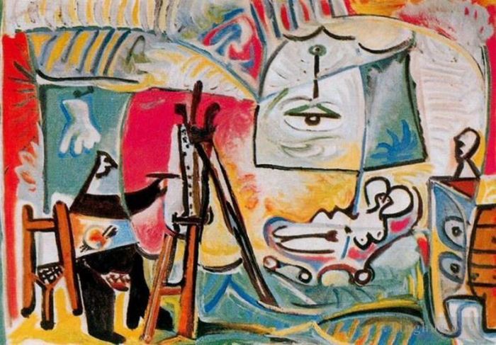 Pablo Picasso Peinture à l'huile - L'artiste et son modèle L artiste et son modèle V 1963
