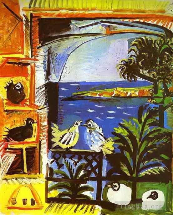 Pablo Picasso Peinture à l'huile - Les colombes 1957