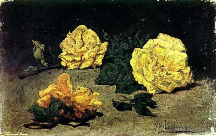 Pablo Picasso Peinture à l'huile - Trois roses 1898