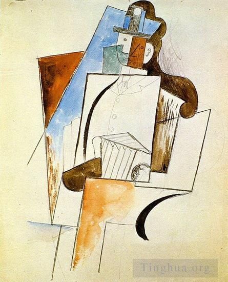 Pablo Picasso Types de peintures - Accordéoniste Homme à chapeau 1916