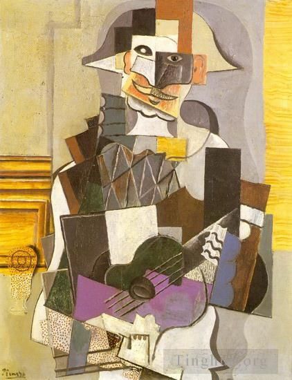 Pablo Picasso Types de peintures - Arlequin à la guitare Arlequin jouant de la guitare 1914
