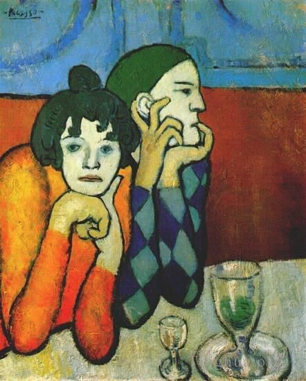Pablo Picasso Types de peintures - Arlequin et son compagnon 1901