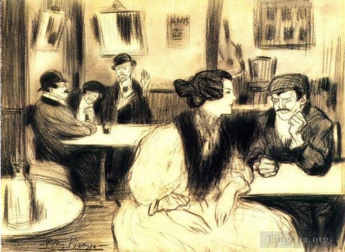 Pablo Picasso Types de peintures - Au café 1901