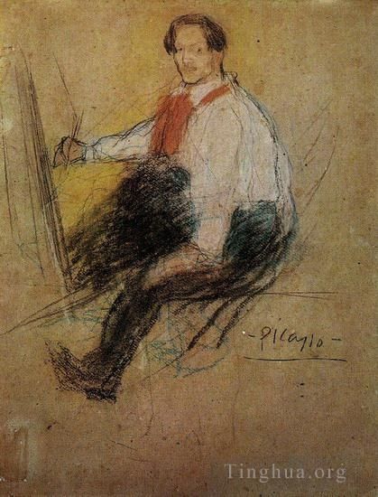 Pablo Picasso Types de peintures - Autoportrait de Jeune Etude 1901