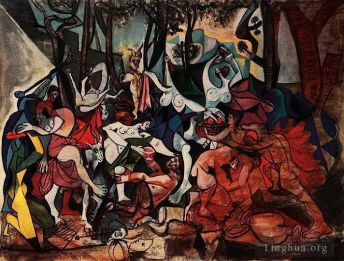 Pablo Picasso Types de peintures - Bacchanales Triomphe de Pan d'après Poussin 1944