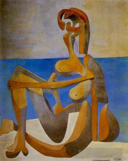 Pablo Picasso Types de peintures - Baigneuse assise au bord de la mer 1930