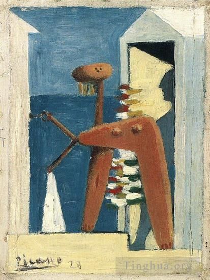 Pablo Picasso Types de peintures - Baigneuse et cabine 1928