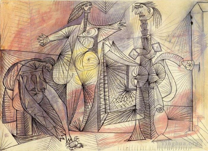 Pablo Picasso Types de peintures - Baigneuses au crabe 1938