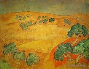 Tous les types de peintures contemporaines - Barcelone paysage d'été 1902
