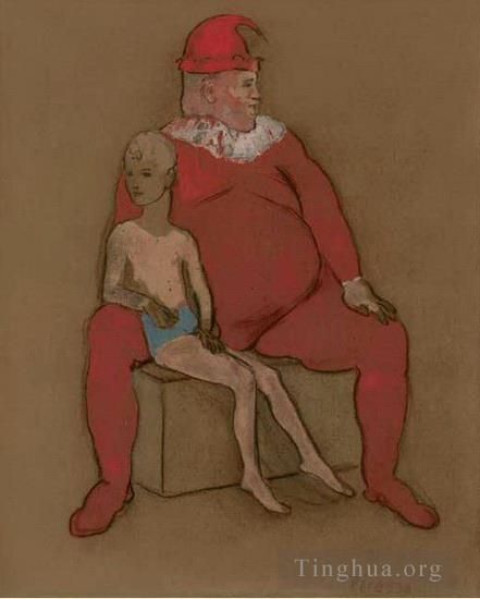 Pablo Picasso Types de peintures - Bouffon et jeune acrobate 1905