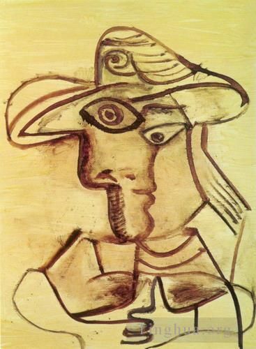 Pablo Picasso Types de peintures - Buste au chapeau 1971 2