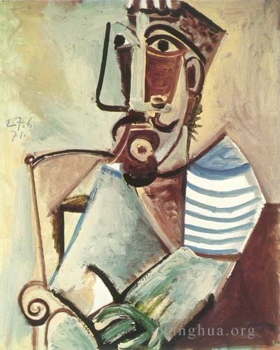 Pablo Picasso Types de peintures - Buste d'homme assis 1971