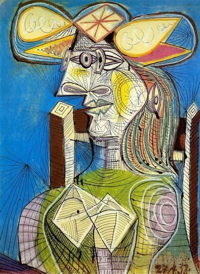 Pablo Picasso Types de peintures - Buste de Femme assise Dora 1938