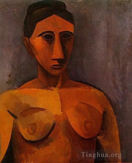 Pablo Picasso Types de peintures - Buste de femme 1908