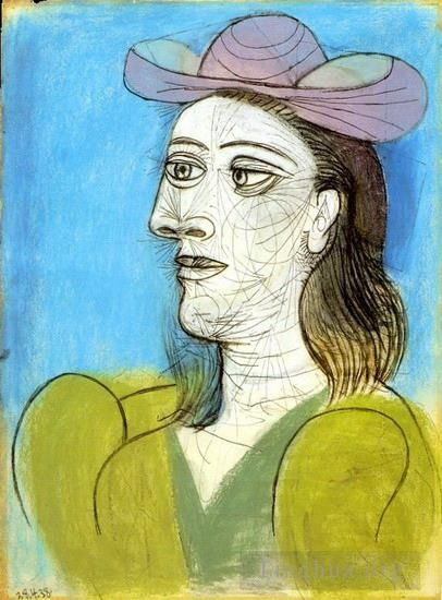 Pablo Picasso Types de peintures - Buste de femme au chapeau 1943