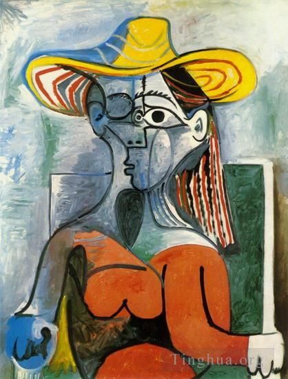 Pablo Picasso Types de peintures - Buste de femme au chapeau 1962