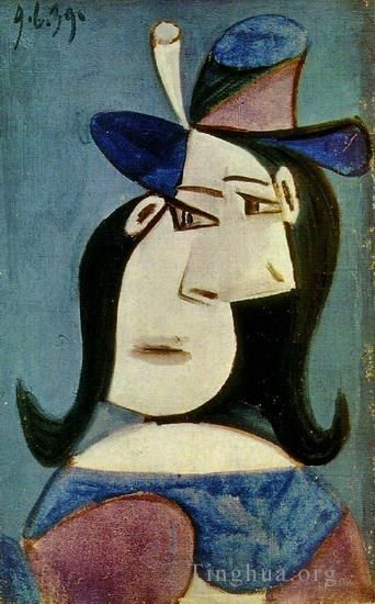Pablo Picasso Types de peintures - Buste de femme au chapeau 2 1939