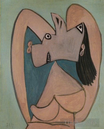 Pablo Picasso Types de peintures - Buste de femme les bras croisés derrière la Tête 1939