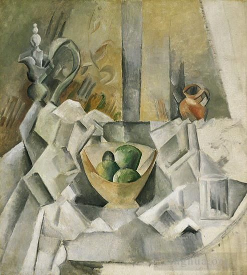 Pablo Picasso Types de peintures - Carafon pot et compotier 1909