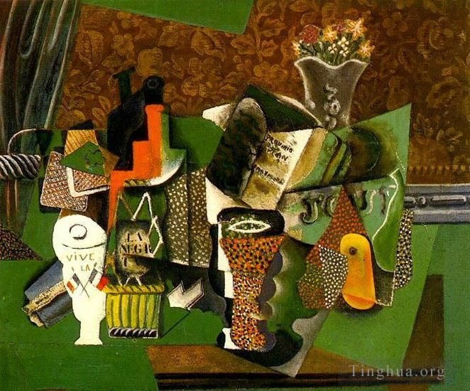 Pablo Picasso Types de peintures - Cartes à jouer verres bouteille de rhum Vive la France 1914
