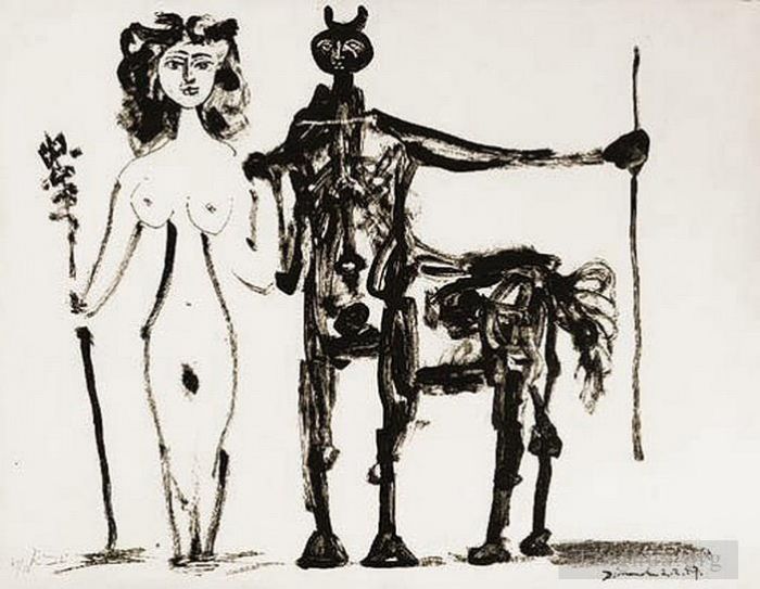 Pablo Picasso Types de peintures - Centaure et bacchante 1947