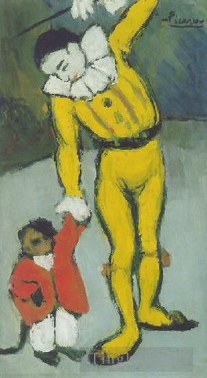 Pablo Picasso Types de peintures - Clown au singe 1901
