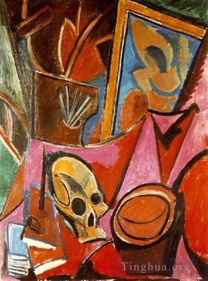 Pablo Picasso Types de peintures - Composition avec Tête de mort 1908