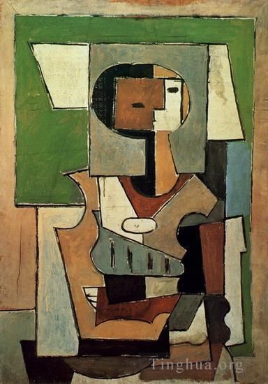 Pablo Picasso Types de peintures - Composition avec personnage Femme aux bras croisés 1920