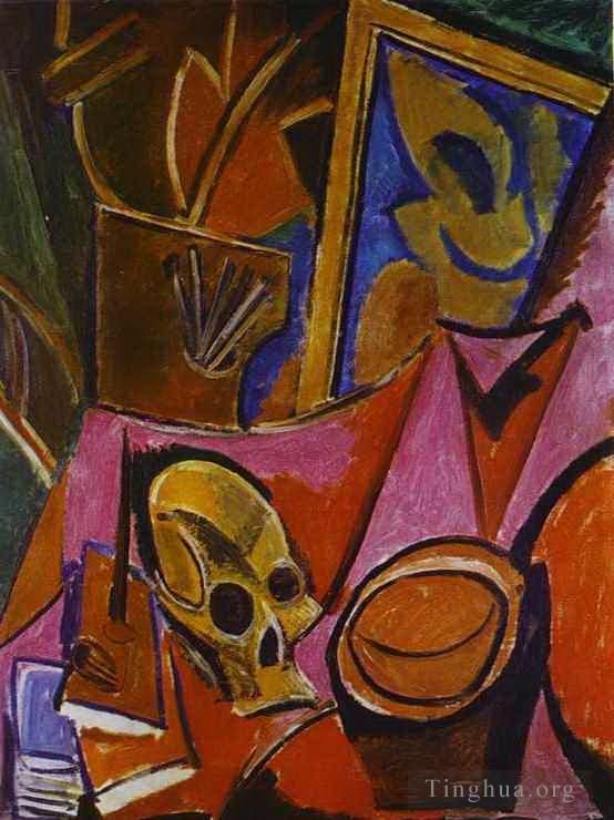 Pablo Picasso Types de peintures - Composition avec un crâne 1908