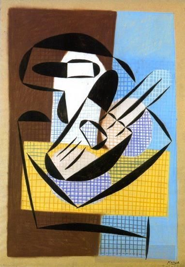 Pablo Picasso Types de peintures - Compotier et guitare 1927