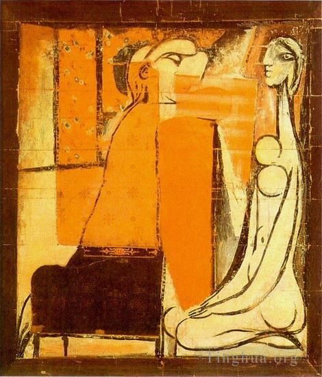 Pablo Picasso Types de peintures - Confidences Deux femmes carton pour une tapisserie 1934
