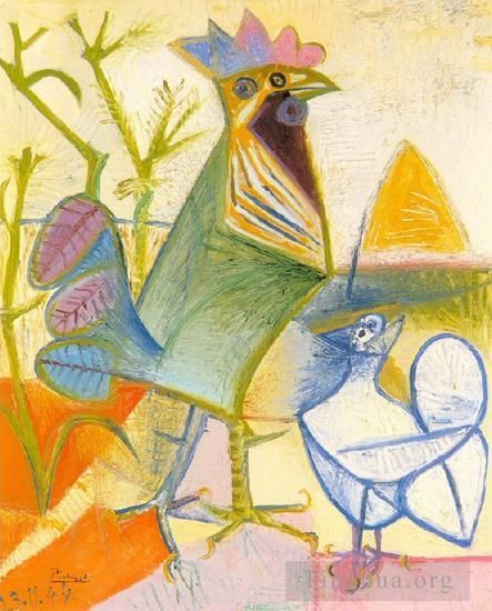 Pablo Picasso Types de peintures - Coq de la libération 1944