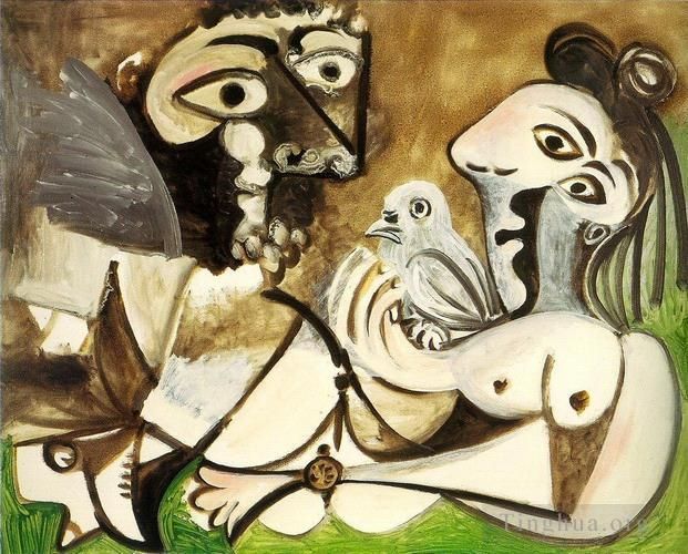Pablo Picasso Types de peintures - Couple à l'oiseau 1970
