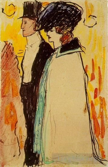 Pablo Picasso Types de peintures - Couple de Rastaquouères 1901