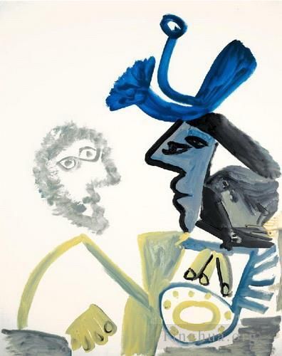Pablo Picasso Types de peintures - Deux bustes de profil I 1972