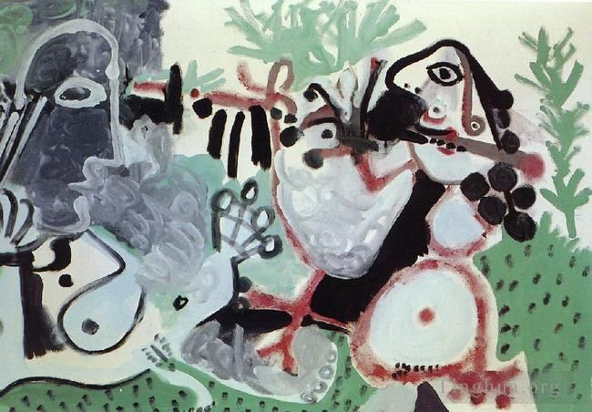 Pablo Picasso Types de peintures - Deux femmes dans un paysage 1967