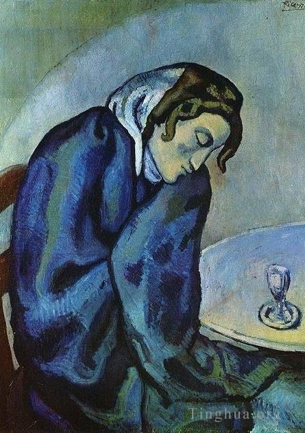 Pablo Picasso Types de peintures - La femme ivre est fatiguée Femme ivre se fatigue 1902