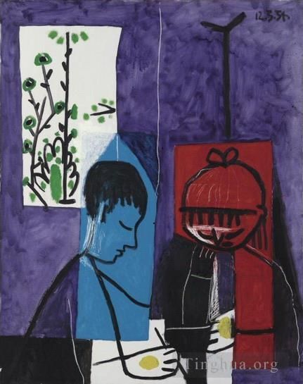 Pablo Picasso Types de peintures - Enfants dessinant 1954